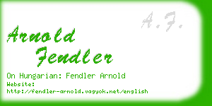 arnold fendler business card